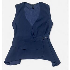 BCBGMaxAzria navy wrap elani top XXS